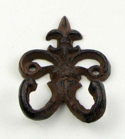 Fleur De Lis Cast Iron Wall Double Hook