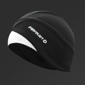 Thermal Lightweight Skull Cap Helmet Liner Reflective Elements Cycling Running Beanies Hat for Men (Color: black)