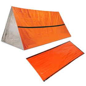 Outdoor Life Bivy Emergency Sleeping Bag Thermal Keep Warm Waterproof Mylar First Aid Emergency Blanke Camping Survival Gear (Color: B)