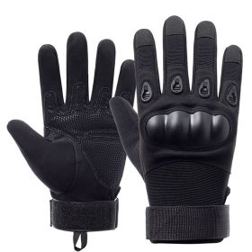 Tactical Military Gloves Shooting Gloves Touch Design Sports Protective Fitness Motorcycle Hunting Full Finger Hiking Gloves (Color: black)