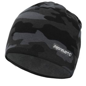 Softshell Winter Fleece Lined Beanie Hats, 9" Running Skull Cap Thermal Tactical Watch Cap Men Women (Color: Grey Camo)